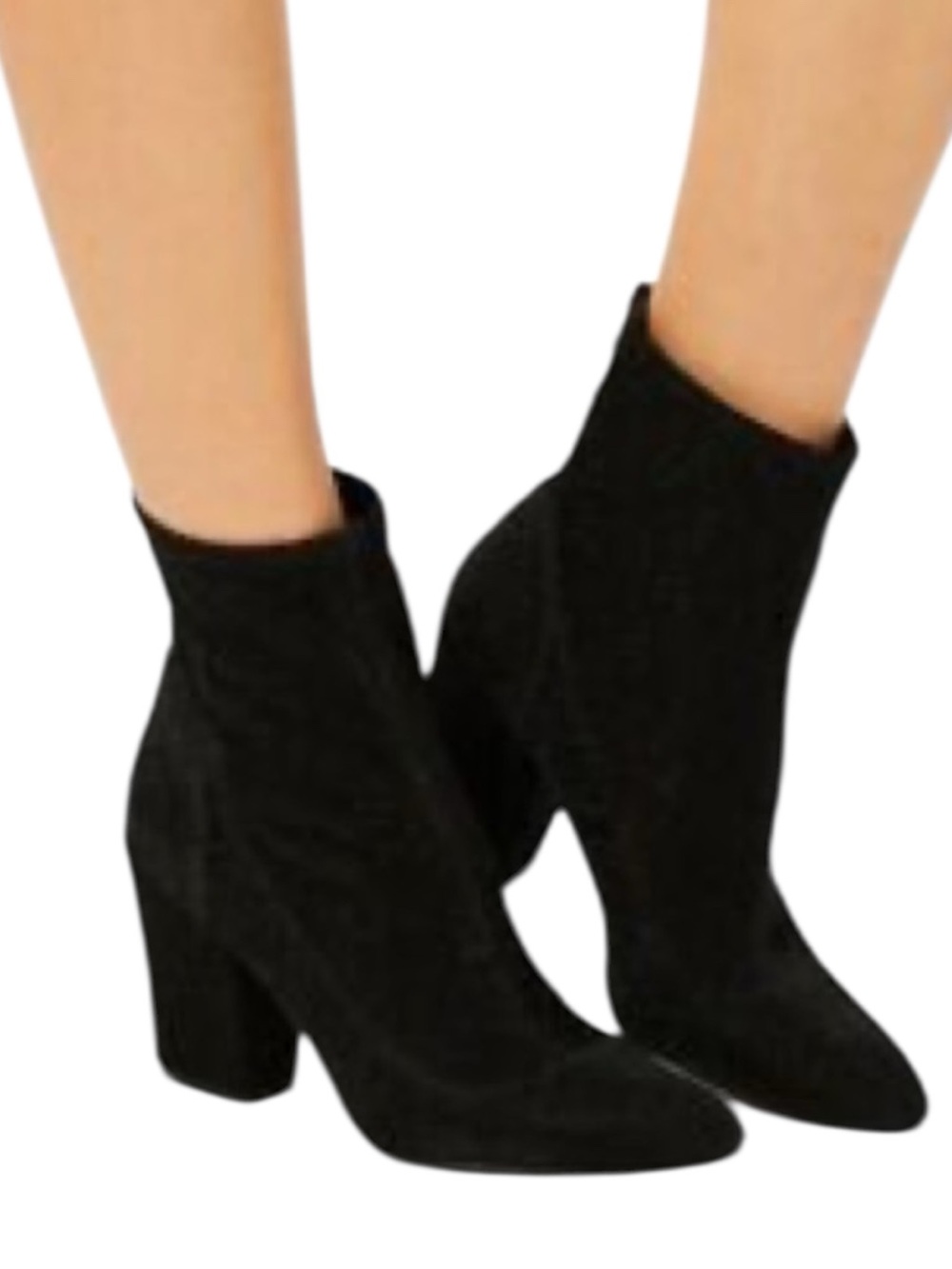 Nine West Black Glitter Ankle Boots Wrapped Block Heel Women’s Size 9